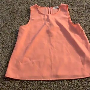 Everly Melon Tank with zip back Detail